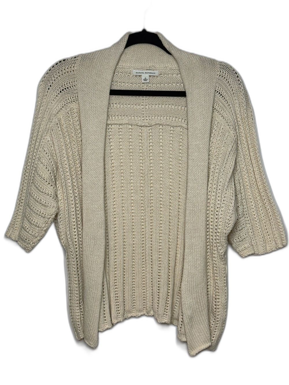 Vintage Banana Republic 100% Cotton Chunky Knit Cocoon Cardigan Sweater - S